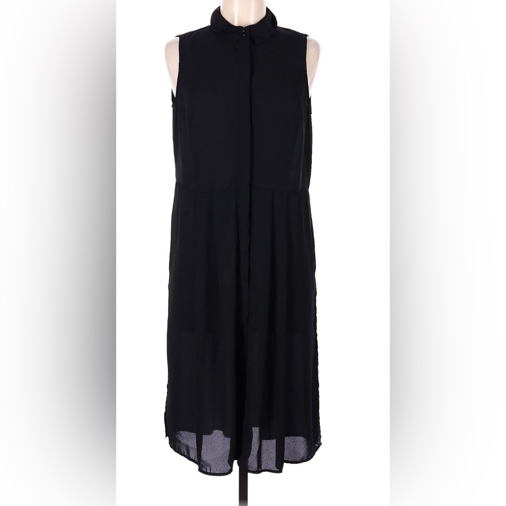 Thalia Sofi - Sleeveless, high neck, solid, black, about knee length. - Picture 2 of 3